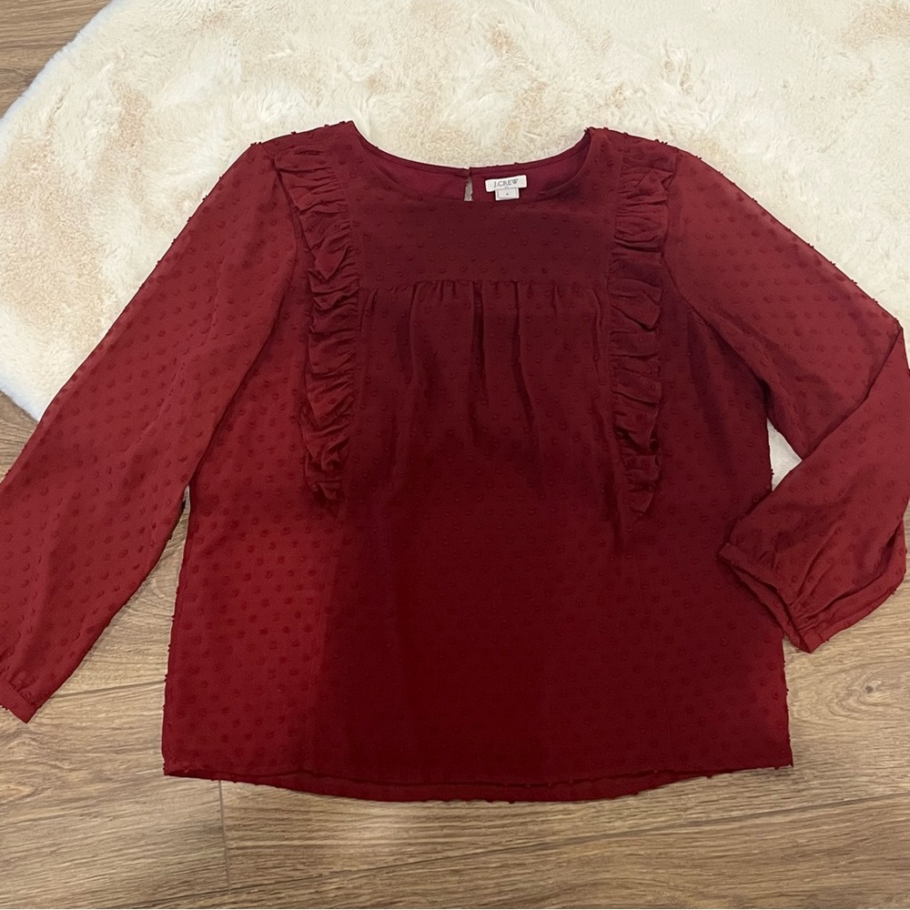 J. Crew Ruffle Front Blouse Size 8